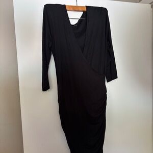 Long Sleeve Black Midi Dress
